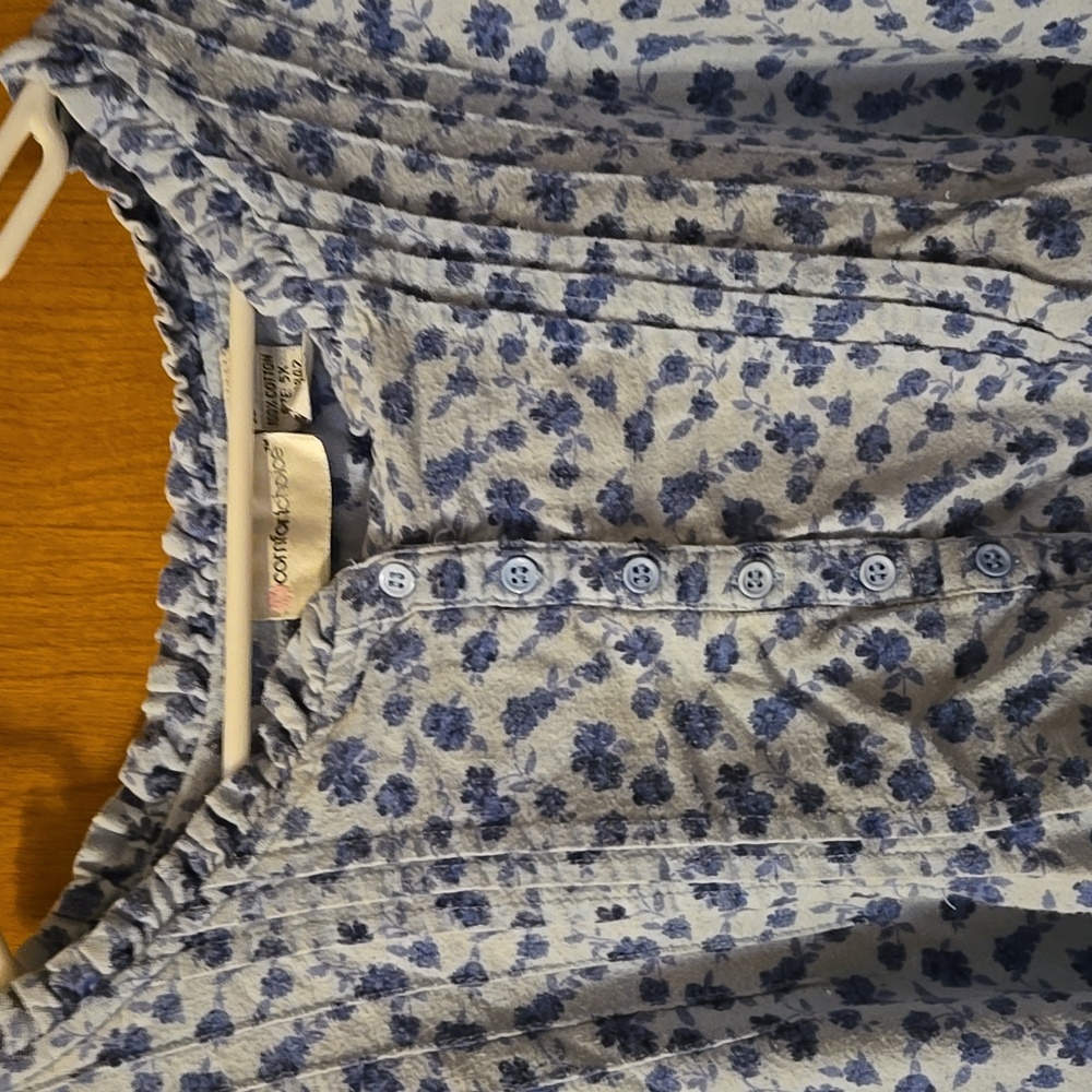 Blue Floral Long Sleeve Nightgown 5X: 4/5xB - Picture 4 of 8